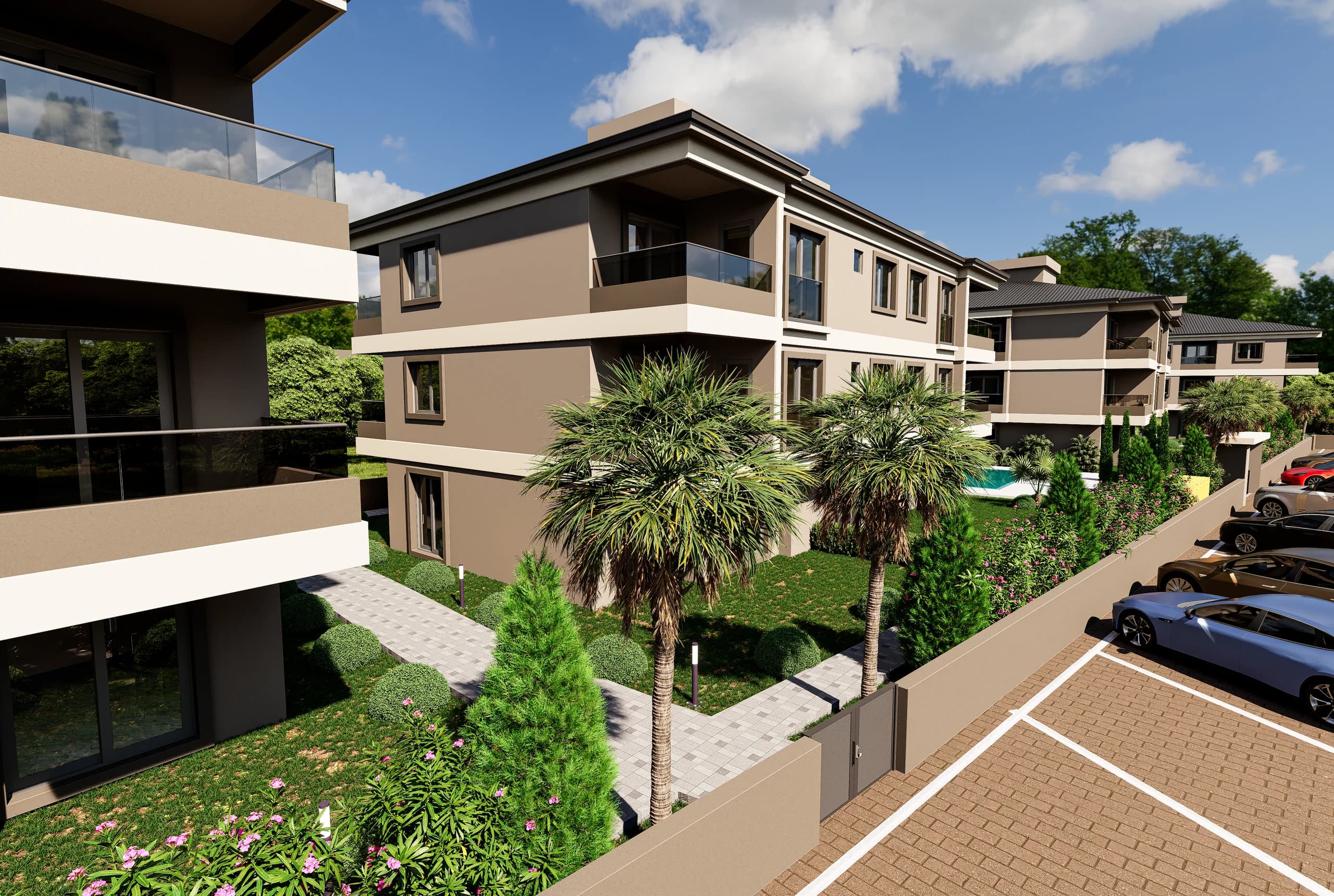 Premier Park Prestige peyzaj ve havuz alanı